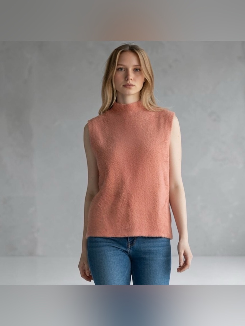 BAILEY 44 Anthropologie Softest Sleeveless Mock Neck Tank Dusty Pink Size Small